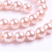 Shell perler. Rosa/lyserød. Grade A. 8 mm streng. 